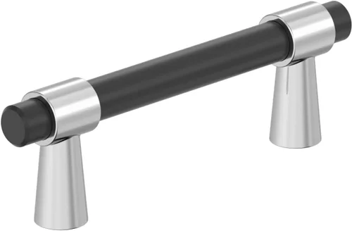 Miniatura 9 de Amerock BP37385FBCZ Tirador de gabinete negro mate/bronce champán Manija de gabinete de 3 pulgadas (76 mm) de centro a centro Mergence