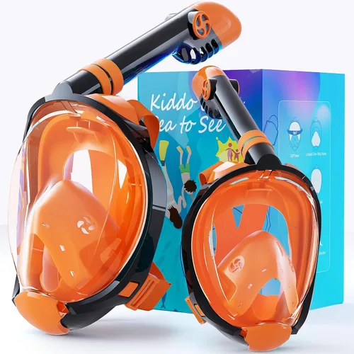 Miniatura 10 de Greatever G2 Adults Kids Full Face Snorkel Mask 2 Pcs,Snorkeling Gear with Latest Dry Top System,Foldable 180 Degree Panoramic View,Safe
