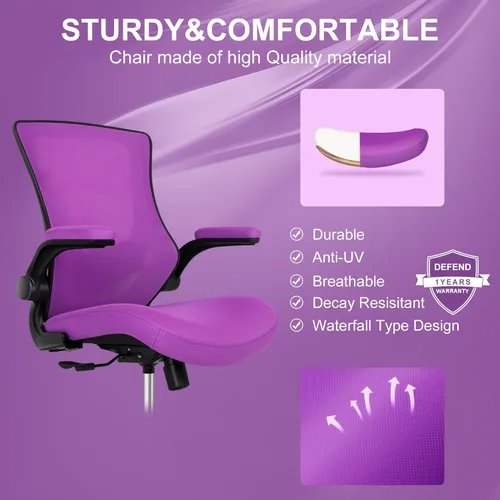 Miniatura 4 de Misolant Silla de oficina alta, silla de dibujo para escritorio de pie, silla de oficina alta con soporte lumbar ajustable, brazo abatible y anillo