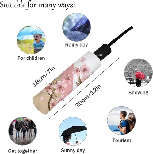 Miniatura 4 de DHDM Umbrella for Rain Foldable Parasol Umbrella Eight strand Outdoor Umbrellas