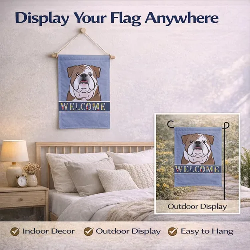 Miniatura 6 de Caroline's Treasures BB1405GF Bandera de jardín de bienvenida de bulldog inglés, Bandera de buzón azul, bandera decorativa para el patio, obra