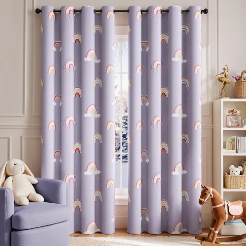 Miniatura 11 de jinchan Cortinas de Guardería 95% Blackout Rosa 63 Pulgadas de Largo Cortinas Florales para Habitación de Niñas, Cortinas de Estilo Granja para Sala