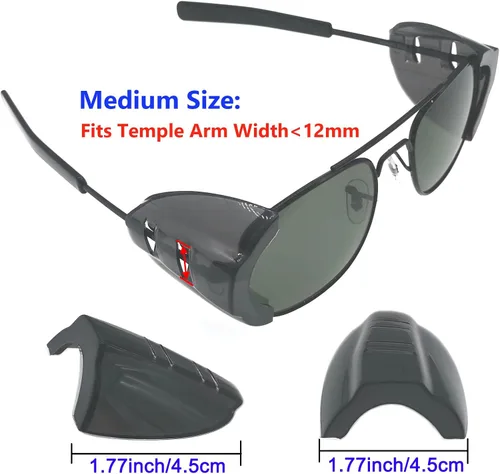 Miniatura 3 de 4 pares de protectores laterales de gafas de seguridad grandes, protectores laterales deslizantes, se adaptan a marcos de anteojos pequeños a