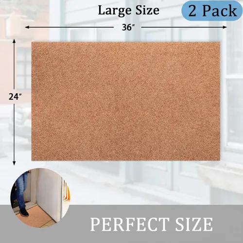 Miniatura 3 de AAZZKANG Paquete de 2 tapetes de bienvenida para interiores y exteriores con parte trasera antideslizante, multiusos, ultra absorbe el barro, fácil