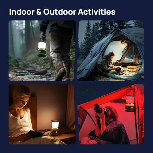 Miniatura 8 de Consciot C02 - Linterna LED para campamento, luces de campamento recargables USB-C, 1500 lm, 5 modos de luz, hasta 100 horas de tiempo