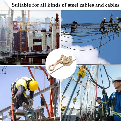 Miniatura 6 de 2 tiradores de alambre de acero con agarre de cable de 1 tonelada - 2210 libras de tracción de cable de carga herramienta para cuerda de alambre