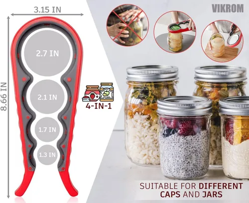 Miniatura 2 de 3 pinzas de goma para abridor de tarros, herramientas para personas mayores, almohadilla de goma para abridor de tarros y 2 abridores para personas