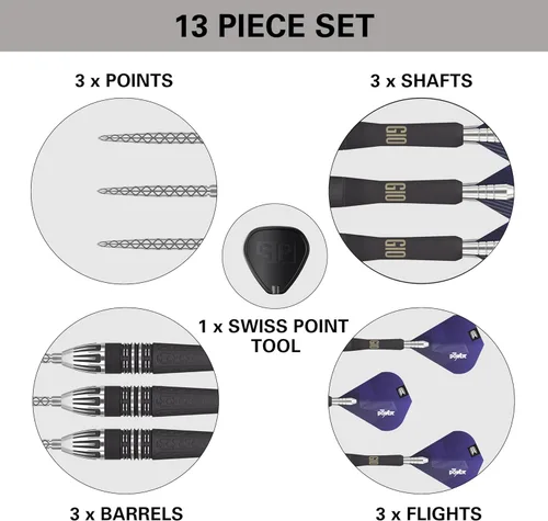Miniatura 5 de Target Darts Phil Taylor Power 9-Five Gen 10 95% Tungsten Swiss Point Steel Tip Darts Set