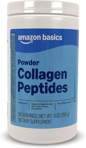 Amazon Basics Péptidos de colágeno en polvo tipo 1 y 3, 38 porciones, 9 onzas