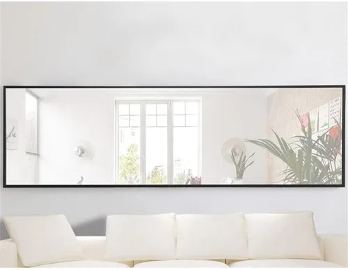 Miniatura 8 de Elegant Decor Monet - Espejo rectangular con marco de metal (60 x 18 pulgadas), color negro