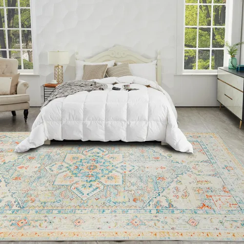Miniatura 77 de Syalife 4x6 Alfombra Lavable para Área, Ultra Suave Antideslizante, Pila Baja, Alfombra Vintage Resistente a Manchas para Sala de Estar, Alfombra