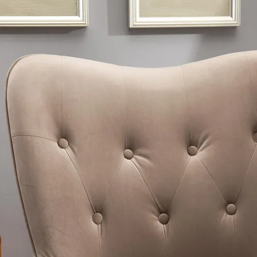 Miniatura 8 de Roundhill Furniture - Silla decorativa doarnin contemporánea de terciopelo sedoso con respaldo de botones, Tela, Chocolate
