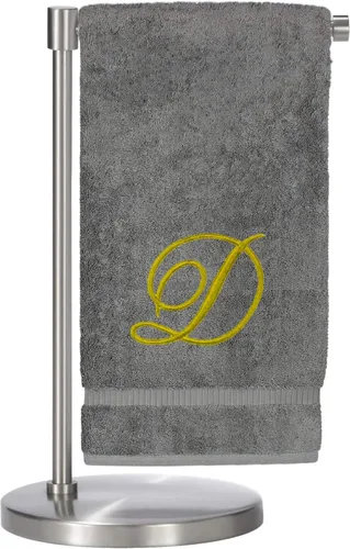 Miniatura 36 de Script R - Toalla de baño con monograma, regalo personalizado, 27 x 54 pulgadas, juego de 1 toalla bordada con texto dorado, 100% algodón turco