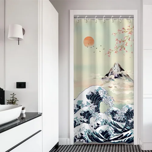 Miniatura 13 de RosieLily Cortina de ducha con diseño de lago de montaña, cielo nocturno estrellado, paisaje de luna y bosque para baño, 72 pulgadas de ancho x 72
