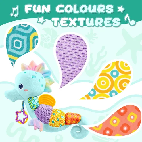 Miniatura 6 de AWOTOY Juguetes para bebés de 0 a 12 meses, juguetes de peluche musicales con actividad sensorial suave, con arrugas, sonajero y texturas, juguetes