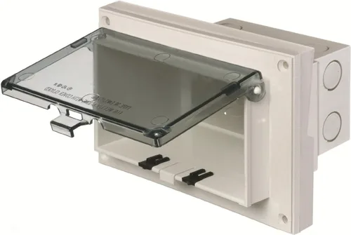 Miniatura 6 de Cubierta de caja eléctrica Arlington modelo DBVMA1C-1, impermeable, transparente y vertical con borde ajustable de 1/4 de pulgada a 2 y 1/2