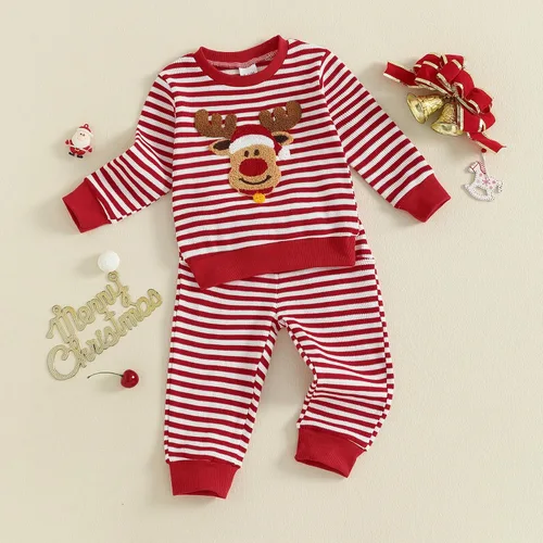 Miniatura 114 de Conjunto de camisa larga y divertida para bebé niño y niña, ropa de primera Navidad, 6, 12, 18, 24 meses, 2T