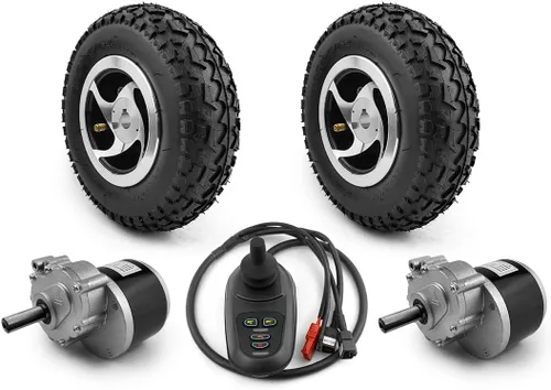 L-faster Rueda dual de 9 pulgadas 120 RPM 24V 250W cepillado engranaje motor kit para golf eléctrico llevar jardín herramienta carretilla carro con