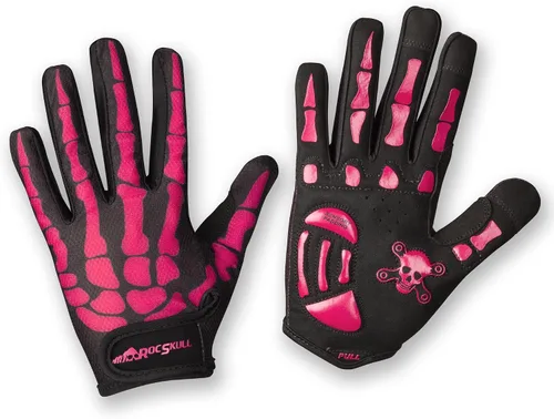 RocRide Guantes de ciclismo con diseño de esqueleto, acolchados, dedos completos, para carretera, montaña, BMX, unisex, para hombres, mujeres y