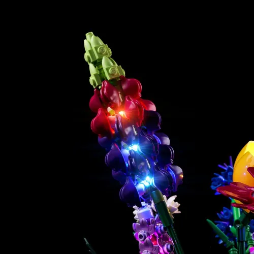 Miniatura 8 de Kyglaring Kit de luces LED compatible con Lego Set 10313, accesorios de iluminación compatibles con iconos de ramo de flores silvestres, solo luces