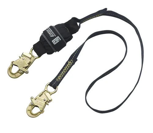 3M DBI-SALA EZ-Stop Force2 - Cordón absorbente Nomex/Kevlar, extremos de ganchos de presión de 6 pies, color negro