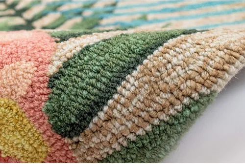 Miniatura 8 de Liora Manne Ravella - Alfombra duradera para interiores y exteriores, estabilizada a mano con rayos UV, tropical neutro, 5 pies x 7 pies 6 pulgadas