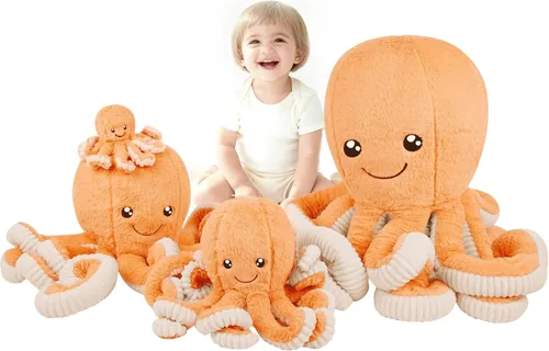 Miniatura 16 de DENTRUN Animales de peluche de pulpo, muñeca de pulpo gigante de peluche para jugar, juguetes para niños, niñas, niños, adultos, cumpleaños, Azul
