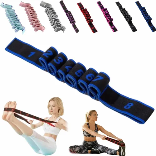 Miniatura 19 de Banda de resistencia de fitness para estiramiento y yoga, bandas de resistencia con asas para brazos, ejercicio de tirador de moda, bandas