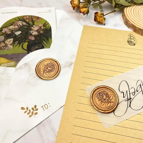 Miniatura 3 de 25 Piezas Calcomanías de Sellos de Cera Hechas a Mano, Sellos para Sobres, Calcomanías de Cera Autoadhesivas para Invitaciones de Fiestas de Boda