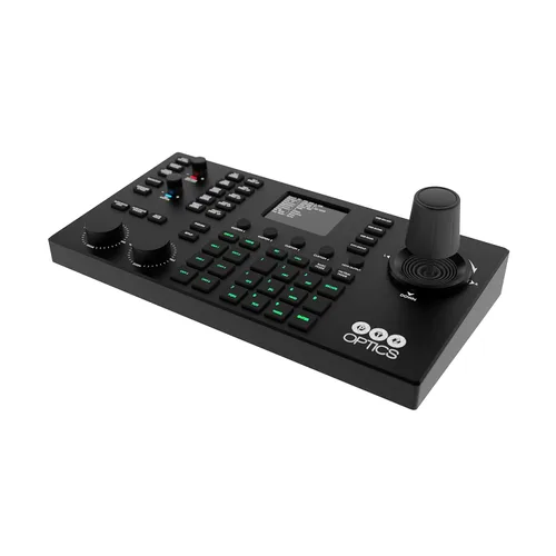 PTZOptics SuperJoy Controlador de joystick de cámara PTZ NDI, IP y serie con pantalla LCD grande, modos Basic Plus y Matrix