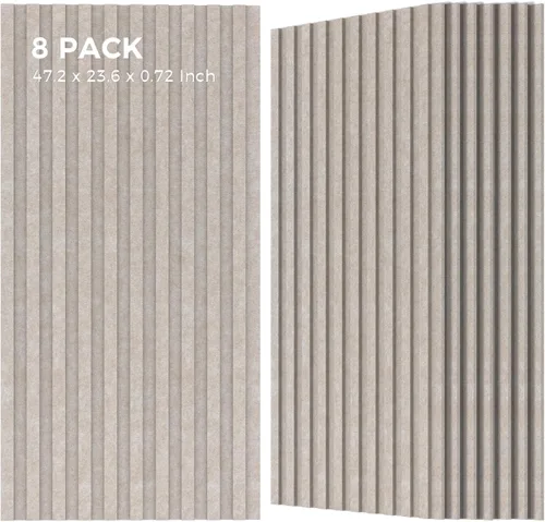 Miniatura 20 de Grandes paneles acústicos bicapa, juego de 4 paneles absorbentes de sonido, paneles a prueba de sonido de 120 cm x 60 cm x 1.8 cm para paredes