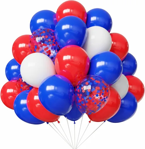 Miniatura 34 de Globos rojos y blancos, 67 globos de confeti rojo de 12 pulgadas y globos blancos para el día de la madre, día de San Valentín, cumpleaños, boda