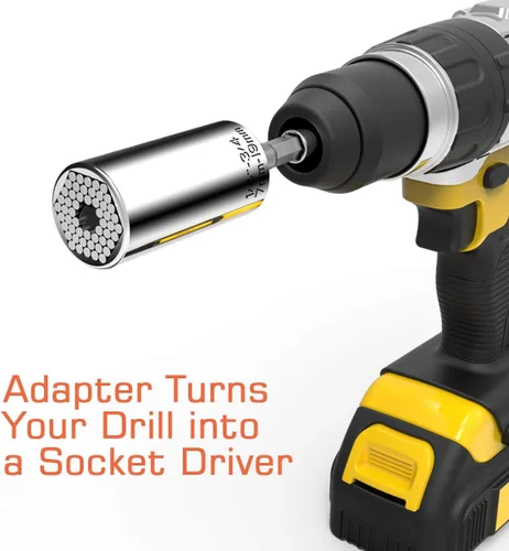 Miniatura 2 de Enchufe Universal, Enchufe Autoajustable que se Adapta a Estándar de 1/4'' - 3/4'' Métrico 7mm-19mm, Adaptadores de Enchufe para Llave de Trinquete