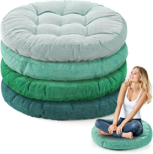 Miniatura 24 de Almohadas de suelo Jerify 22 x 22 Pulgadas Redondas Cuadradas Grandes Almohada de meditación de suelo para salón de clases Meditación para adultos