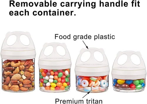 Miniatura 4 de BeneLabel Contenedores apilables de almacenamiento de alimentos con sistema de bloqueo giratorio, contenedores Tritan sin BPA para viajes, fórmula