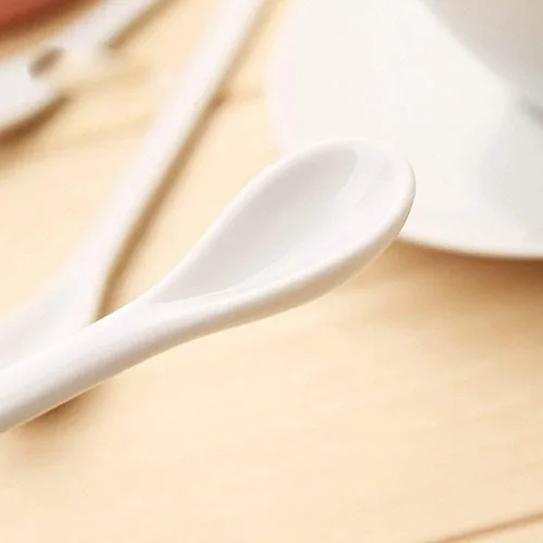 Miniatura 6 de Misaso Cucharas de huevo de porcelana blanca, cucharas de cerámica, cuchara de café, cuchara de postre cuchara de servir