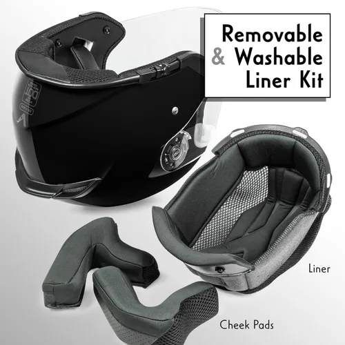Miniatura 4 de VCAN V88 - Casco de motocicleta de cara abierta de 3/4, aprobado por ECE y DOT