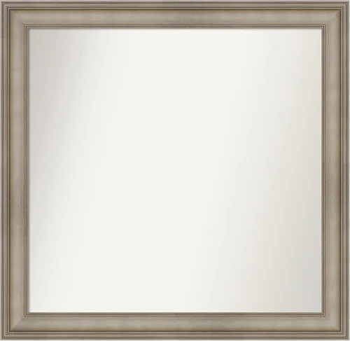 Miniatura 264 de Amanti Art Espejo de baño plateado para sobre el fregadero, 26 x 26 pulgadas, espejo cuadrado de plata antigua, marco de madera tradicional mediano