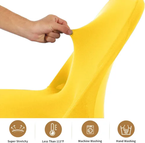 Miniatura 4 de ManMengJi Fundas para sillas plegables amarillas, fundas universales para sillas de 6 piezas, se adaptan a la mayoría de sillas plegables sin