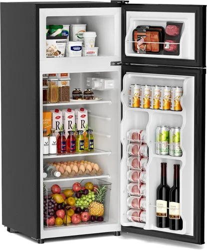 Miniatura 10 de Manastin - Minirefrigerador de 4.4 pies cúbicos con congelador, refrigerador pequeño con 2 puertas para oficina, cocina, dormitorio y recámara