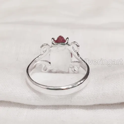 Miniatura 5 de AAA Natural Ruby Ring, Rough Ruby Gemstone Ring, July Birthstone, Hippie Wire Ring, 925 Sterling Silver, Womens Ring, Christmas, Thanksgiving