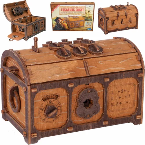 WOODEN.CITY Caja de rompecabezas cofre del tesoro para adultos – Rompecabezas de madera 3D, caja de misterio, juego de escape y acertijo cerebral