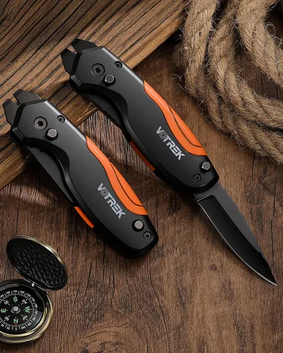 Miniatura 8 de Cuchillo utilitario plegable de 4 en 1, cuchillo de corte de caja multiherramienta con clip de cinturón, cuchillo de afeitar de cambio rápido