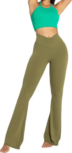 Miniatura 7 de Sunzel Womens Flare Leggings with Tummy Control Crossover Waist and Wide Leg