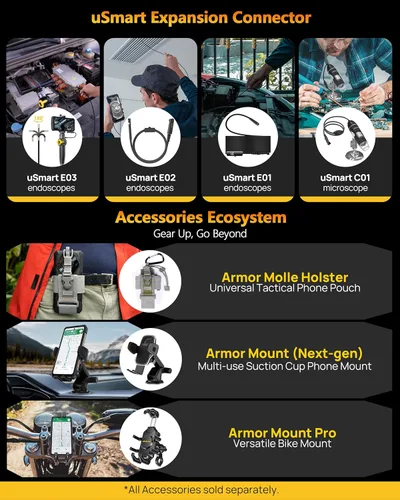 Miniatura 9 de Ulefone Armor 30 4G Android 15 Teléfono resistente, 24 GB+512 GB, pantalla FHD de 120 Hz de 6.95", luz LED versátil de 1236LM, cámara visión