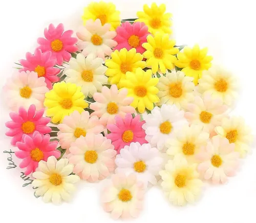 Miniatura 7 de 100 cabezas de girasol de seda de 1.969 in, 2 pulgadas, decoración de boda, corona de regalo, álbum de recortes, manualidades, fiesta, festival