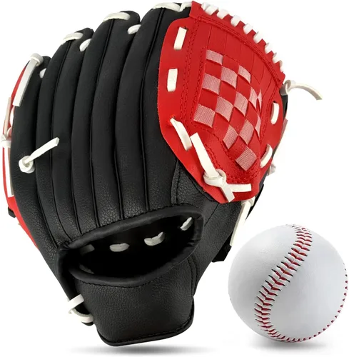 Miniatura 11 de Guante de béisbol, guante de sóftbol, guante de atrapador, cómodo guante de sóftbol y béisbol para niños, jóvenes, adultos, deportes y béisbol Negro