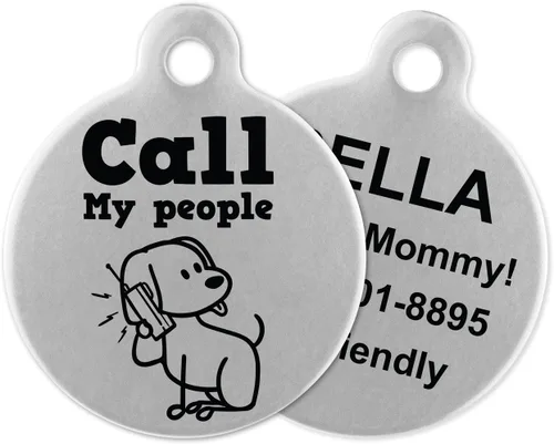 Miniatura 18 de If It Barks - Etiquetas de identificación de mascotas grabadas para perros - Etiquetas de identificación personalizadas de acero inoxidable - Estoy