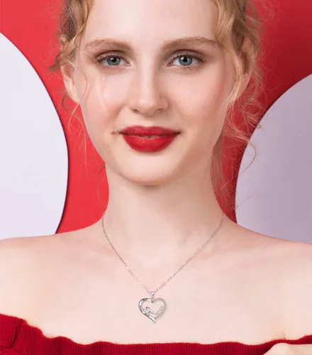 Miniatura 3 de Regalo para el día de la madre, plata de ley 925, collar con colgante de corazón de amor, mamá, oso, panda, elefante, perezoso, animales, collares