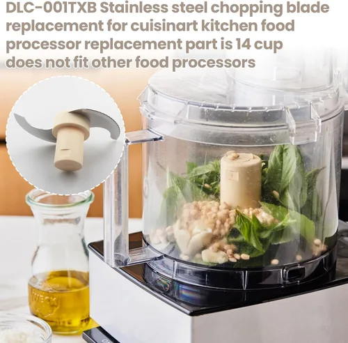 Miniatura 6 de DLC-001TXB - Cuchilla principal de acero inoxidable para procesador de alimentos Cuisinart de 14 tazas, compatible con Cuisinart DLC-2014